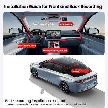 Anytek T2 PRO Dash Cam 2K Frontal Oculta 3Inch Grabación Dual Trasera