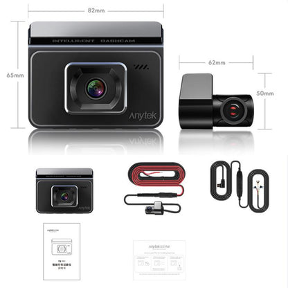 Anytek T2 PRO Dash Cam 2K Frontal Oculta 3Inch Grabación Dual Trasera