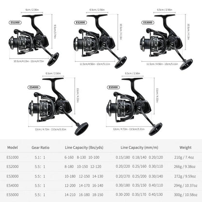 Frontier Road Runner Fishing Reel Spinning Aluminio Ligero