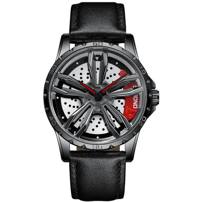 BINBOND D001 Reloj Rueda Giratoria 3D Cuarzo Clásico