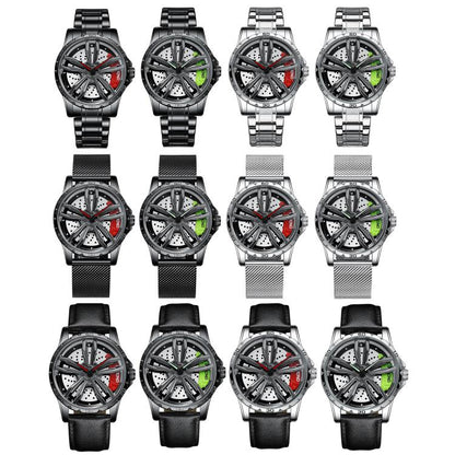 BINBOND D001 Reloj Rueda Giratoria 3D Cuarzo Clásico