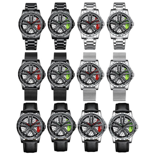 BINBOND D001 Reloj Rueda Giratoria 3D Cuarzo Clásico