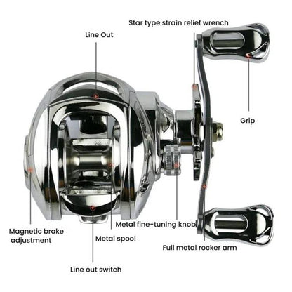 EQM Carrete Baitcasting 6.3:1 Para Agua Dulce Y Salada