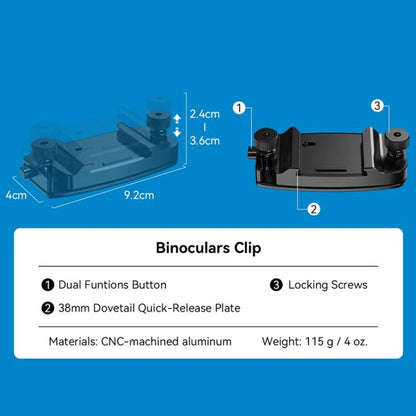 APEXEL BinoClamp Pro Montaje Binoculares 360 Grados