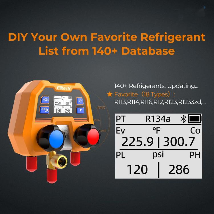 Elitech DMG-2SE Manómetro Digital HVAC Alta Precisión