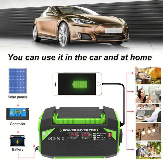 Gurxun Inversor de Onda Pura para Coche Carga USB 25W