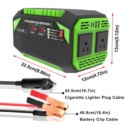 Gurxun Inversor de Onda Pura para Coche Carga USB 25W