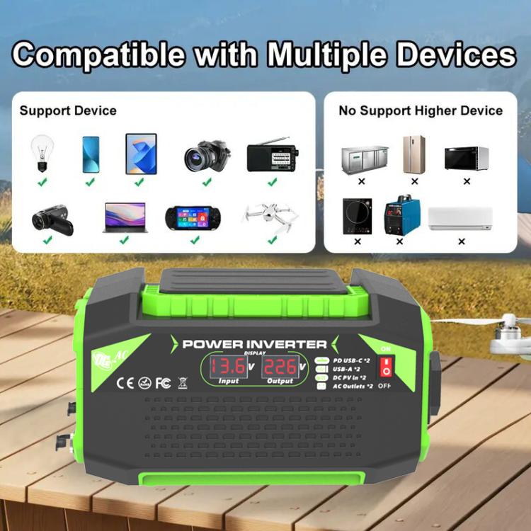 Gurxun Inversor de Onda Pura para Coche Carga USB 25W