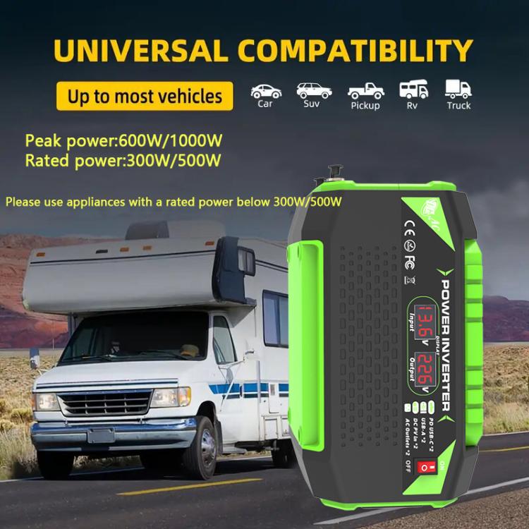 Gurxun Inversor de Onda Pura para Coche Carga USB 25W