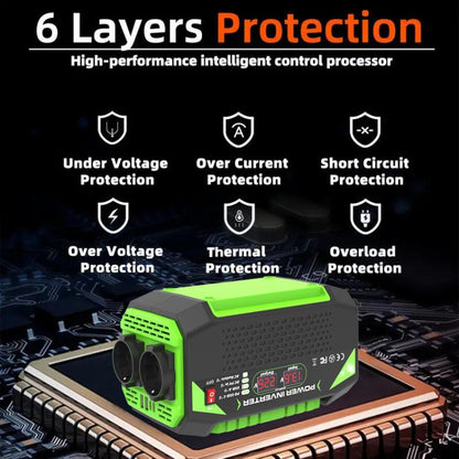 Gurxun Inversor de Onda Pura para Coche Carga USB 25W