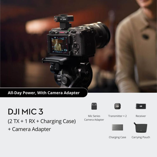 DJI Mic 3 2TX 1RX Micrófono ligero para grabación de vídeo
