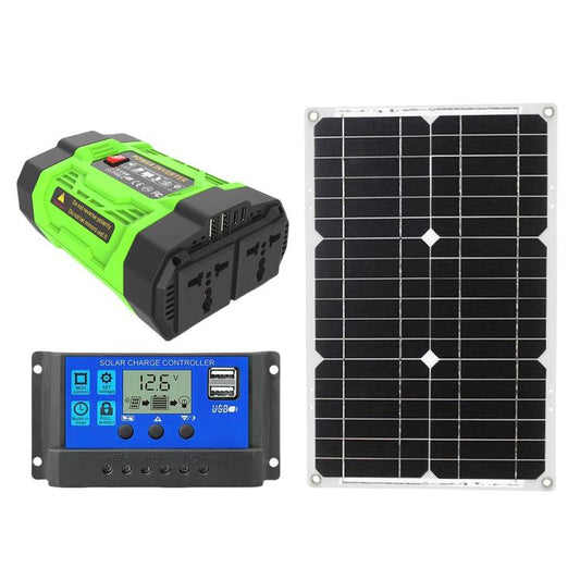 Gurxun 200W Inversor Onda Modificada Con Panel Solar 18W