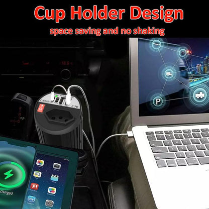 Gurxun 200W Car Inverter Modified Wave Dual USB Type C
