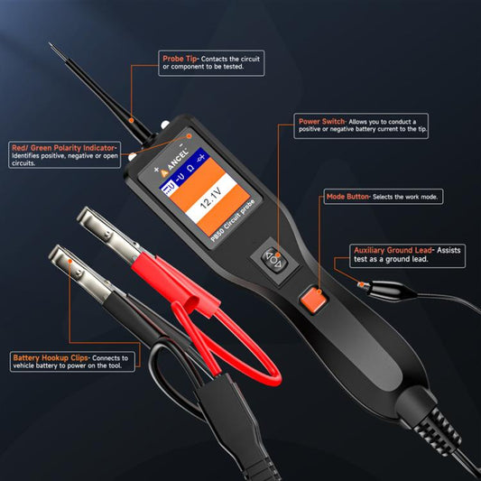 ANCEL 12/24V Probador de Batería Automotriz Pantalla TFT