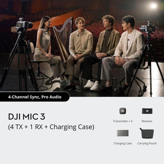 DJI Mic 3 Micrófono Inalámbrico Cuatro Transmisores