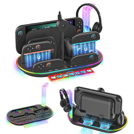 JYS NS2322 Base de Carga Nintendo Switch 2 RGB Iluminada