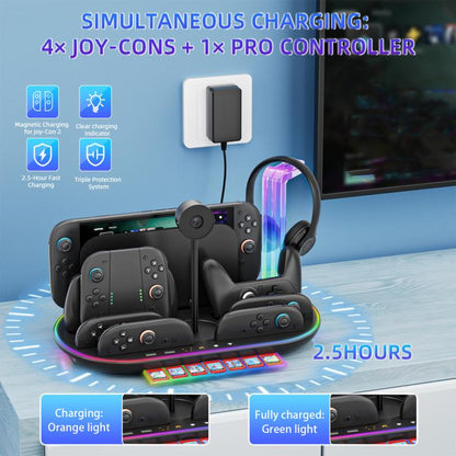 JYS NS2322 Base de Carga Nintendo Switch 2 RGB Iluminada