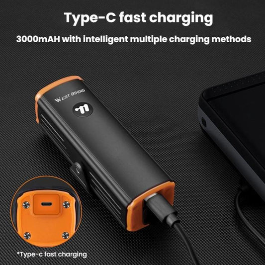 WEST BIKING YP0701473 Faro Bicicleta 3000mAh Alta Luz