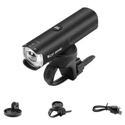 WEST BIKING Faro Bicicleta Recargable Alto Brillo 6Niveles Lámpara Visibilidad