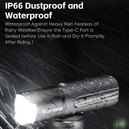 WEST BIKING Faro Bicicleta Recargable Alto Brillo 6Niveles Lámpara Visibilidad