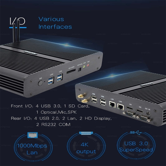 Hystou P05B-I7-5500U-2C Mini PC 8GB+256GB Fanless Compact
