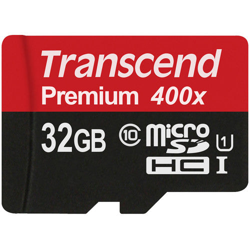 Transcend 32GB microSDHC UHS-I Clase 10 60 MB/s con Adaptador SD 2-Pack