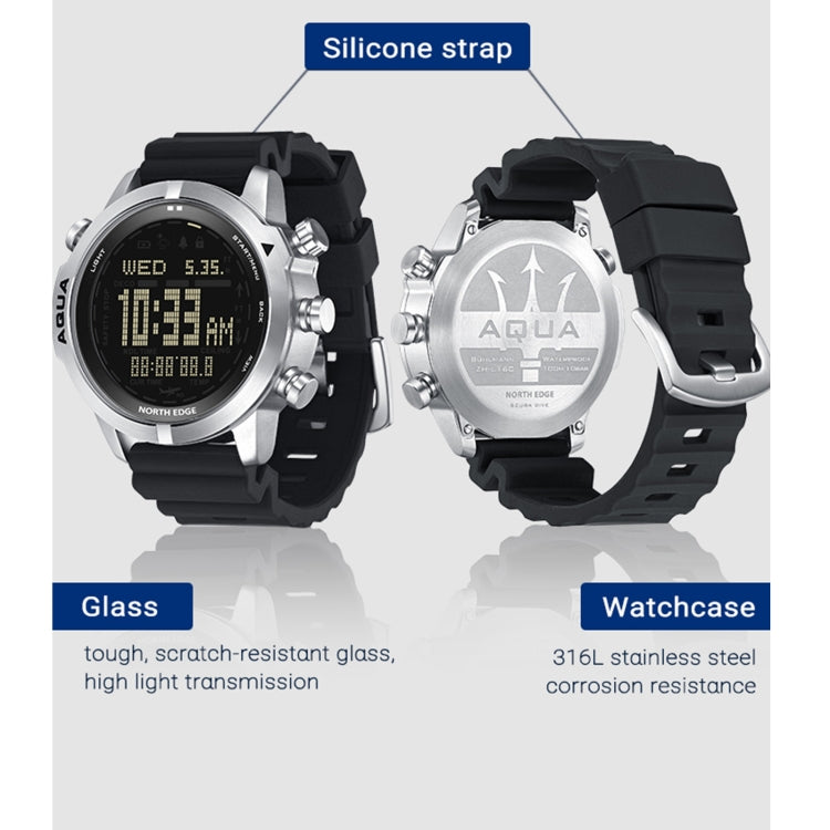 North Edge Aqua Reloj Inteligente Deportivo 100m Buceo Resistente