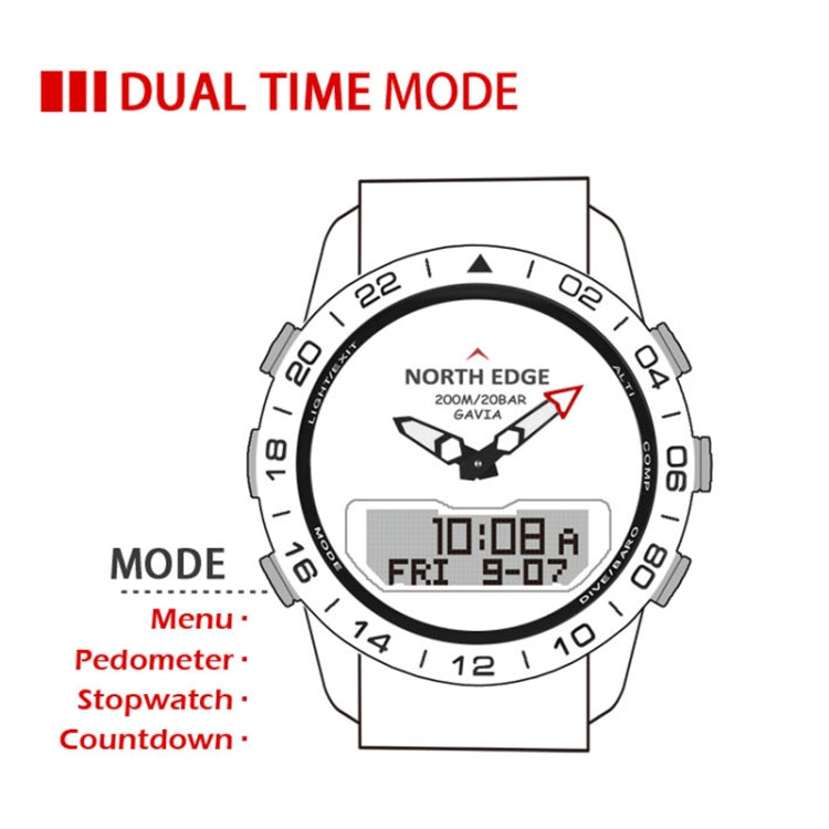 North Edge GAVIA Reloj Inteligente Deportivo 100 m Resistencia Buceo