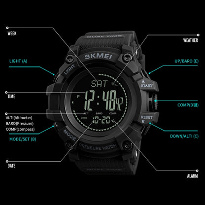 SKMEI 1358 Reloj Deportivo Digital Brújula Portátil