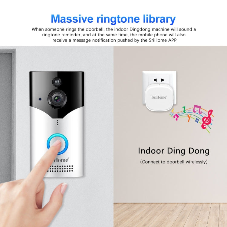 SriHome DH002 Timbre Inteligente con Video WiFi 1080P Hogar Seguro