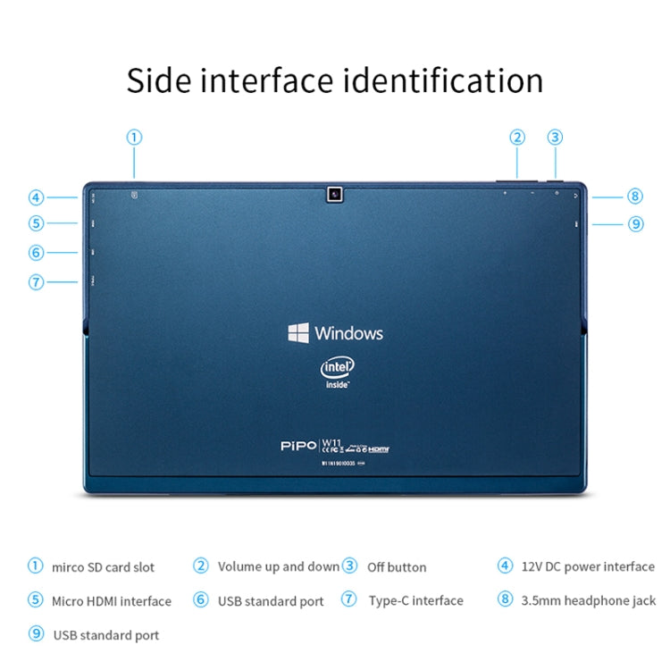 PiPO W11 2 en 1 Tablet PC, 11.6 Pulgadas, 8GB+128GB SSD, Bluetooth 5.1