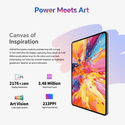 Teclast ArtPad Pro Tablet PC 12.7 pulgadas 8GB RAM 256GB almacenamiento Android 15 Dual SIM 4G