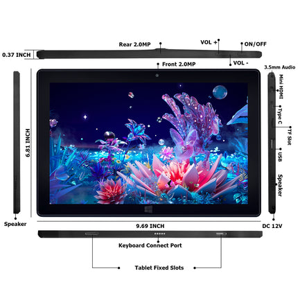 LZ1003 Tablet PC 10.1 Pulgadas 8GB RAM 128GB SSD Windows 11 Intel Celeron N4000