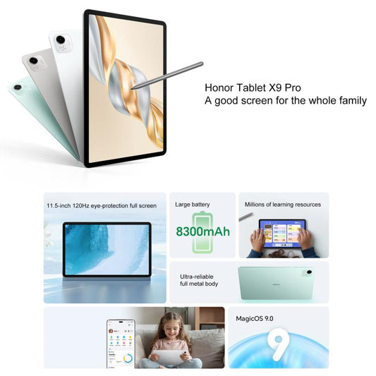 Tableta Honor Pad X9 Pro WiFi de 11,5 pulgadas, 8 GB + 256 GB, MagicOS 9.0, Qualcomm Snapdragon 685 Octa Core, 8GB+256GB