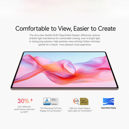 HUAWEI MatePad Pro 12 Pulgadas Tablet WiFi 12GB RAM 256GB ROM HarmonyOS 6.1 Pantalla OLED 144Hz Gris Oscuro