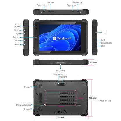 CENAVA W10Y IP68 Rugged Tablet PC, 8GB+128GB, 10.1 inch Windows 11 Intel Core i5-10210Y Quad Core, EU Plug, W10Y