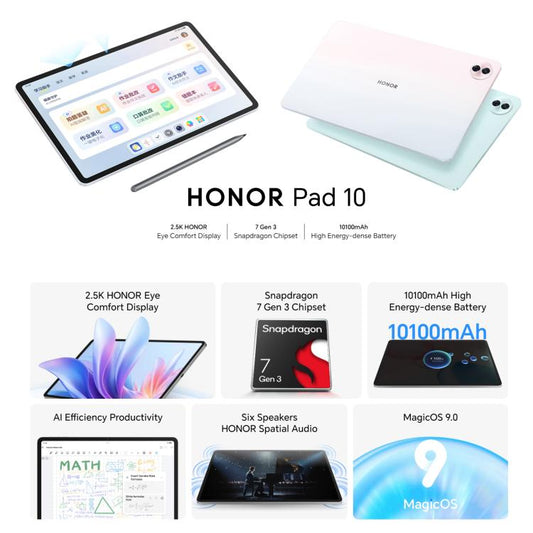 Honor Pad 10 Pro 12.1 Pulgadas Tablet PC 12GB+256GB Snapdragon 7 Gen3 Pantalla 120Hz
