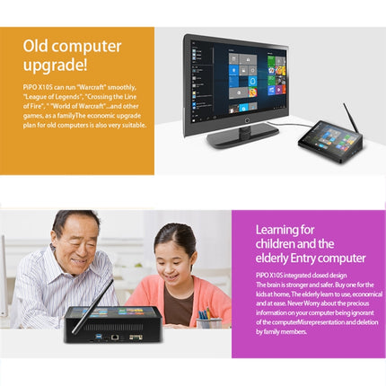 PiPo H10PRO All-in-One Mini PC, 10.1 inch, 8GB+128GB, Windows 11 Intel Alder Lake N100 Quad Core