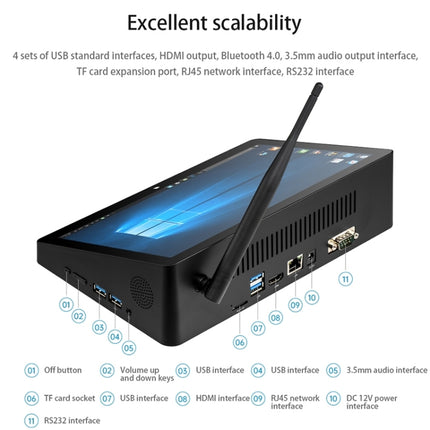 PiPo H10PRO All-in-One Mini PC, 10.1 inch, 8GB+128GB+256GB, Windows 11 Intel Alder Lake N100 Quad Core