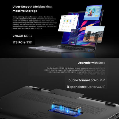 CHUWI CoreBook X Portátil 14 Pulgadas i9-13900HK 32GB 1TB Windows 11 Wi-Fi 6