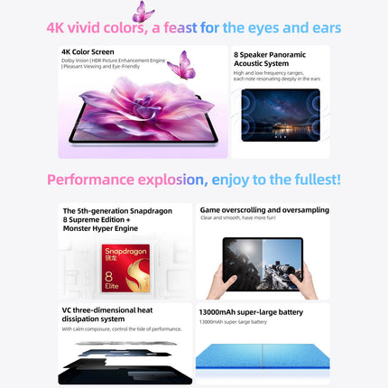 vivo Pad6 Pro Tablet 13.2" 12GB 256GB 4K Snapdragon 8 Elite