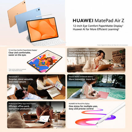 HUAWEI MatePad Air Z 12 pulgadas 8GB RAM 256GB ROM HarmonyOS 7.0 Azul