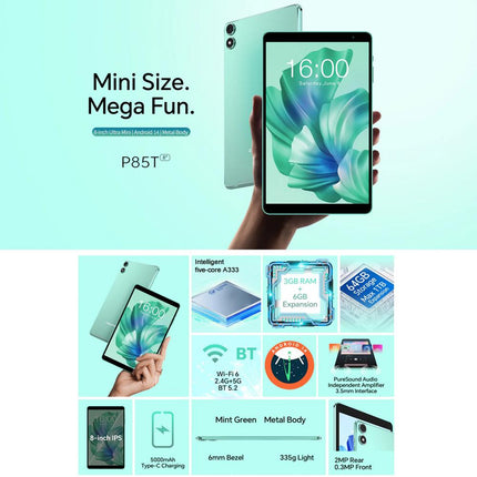 Teclast P85 Tablet PC 8 Pulgadas WiFi6 3GB RAM 64GB ROM Android 15