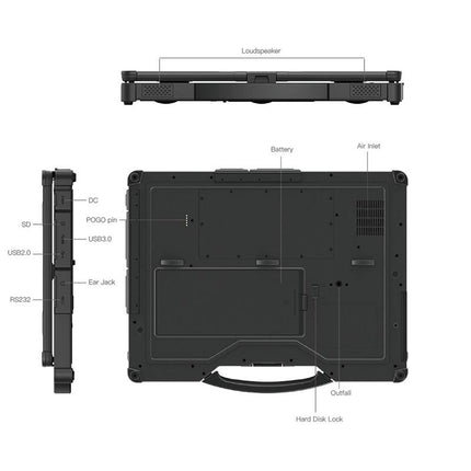 UNIWA ULAP R14 Laptop Resistente 8GB 256GB Pantalla 14" 1920x1080