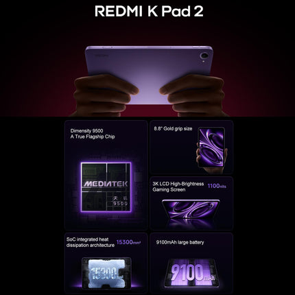 REDMI K Pad 2 Tablet 8.8" 8GB 256GB MediaTek 9100mAh Negra