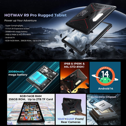 HOTWAV Tab R9 Pro Tableta IP68 6GB+256GB 4G Android 14 by HOTWAV
