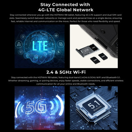HOTWAV Tab R8 Tableta 4GB+128GB IP68 4G Android 14 Global