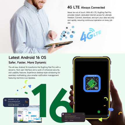 Ulefone Rugking Pad Pro Rugged Tablet PC, 8GB+128GB, 8.68 inch Android 16 Unisoc T7250 Octa Core 4G Network, EU Plug