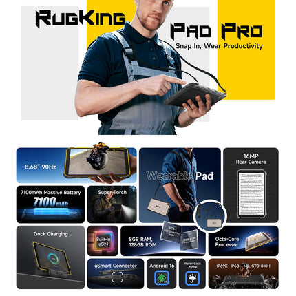 Ulefone Rugking Pad Pro Tablet Rugged 8GB 128GB 8.68 pulgadas