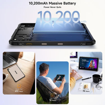 Ulefone Rugking Pad 2 Pro Tablet 8GB+256GB 10.1in Unisoc T7250 Display